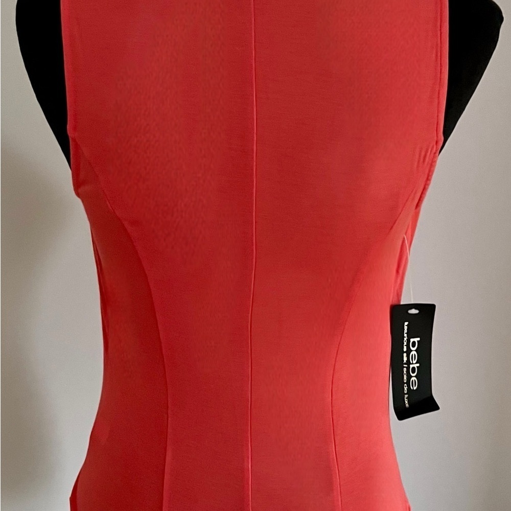 Bebe- Elegant Coral Bora Bora Wrap Bodysuit 233771 (XS) NWT - Picture 3 of 5